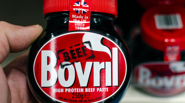 close up of Bovril package