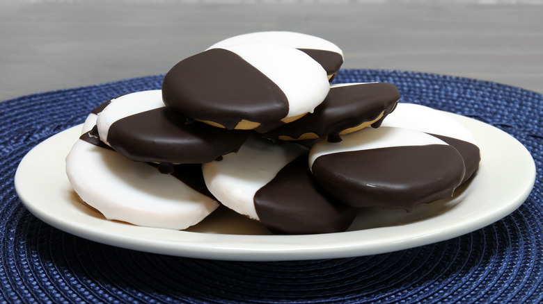 black and white cookies