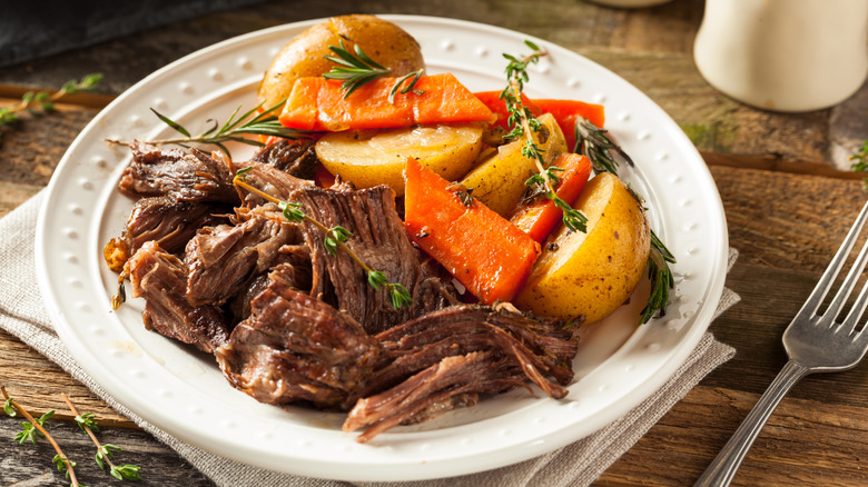 Pot roast with potatoes and carrots