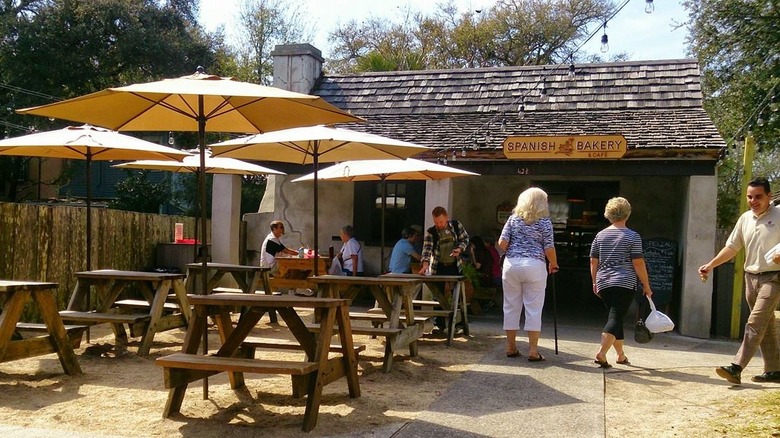 Customers outside the Spanish Bakery & Café