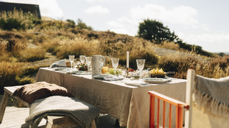 dinner party set up outside