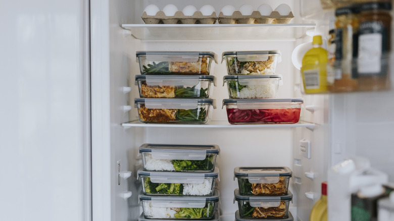 Inside of organized refrigerator
