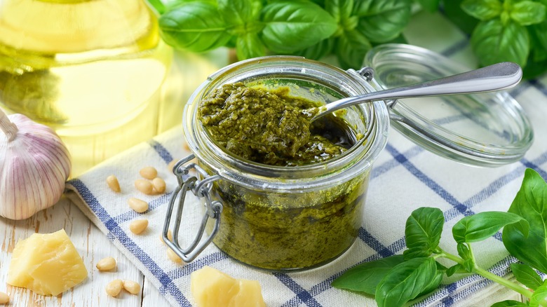 Pesto in a jar