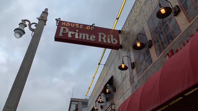 Exterior of House of Prime Rib restaurant in San Francisco