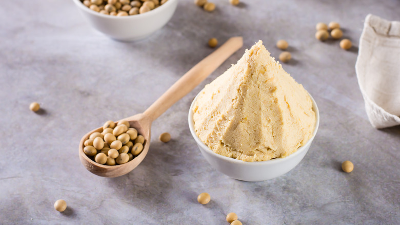 Miso paste and soy beans