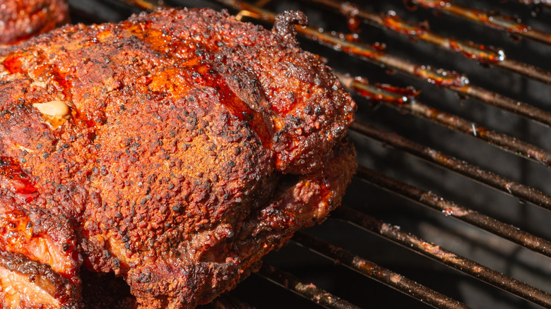 pork shoulder on grill