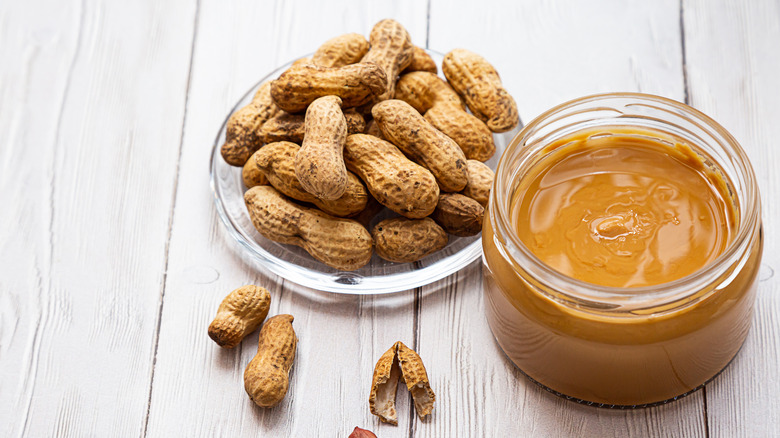 Peanut butter and roasted peanuts 
