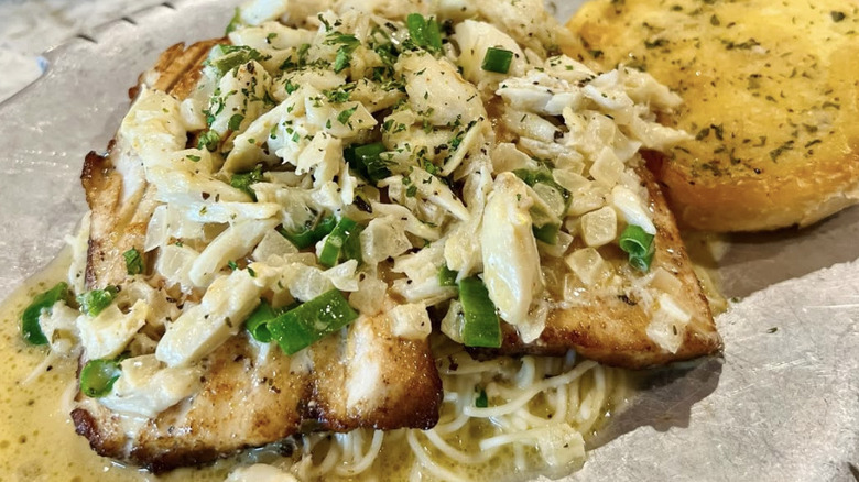 Fish and pasta Mike Anderson's restaurant