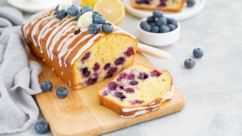 Lemon blueberry loaf cake