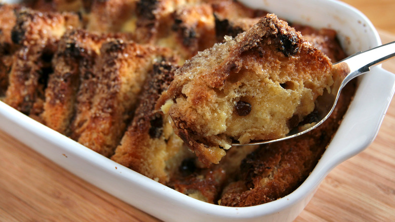 fresh baked bread pudding