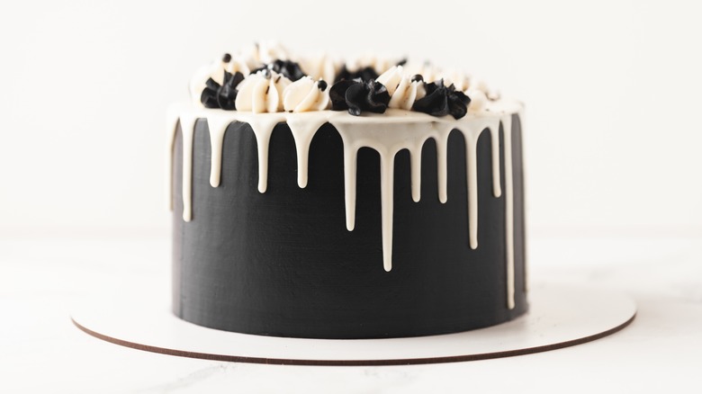 Cake with black icing
