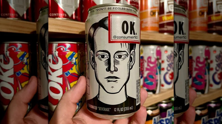 A can of OK soda in someone's hand