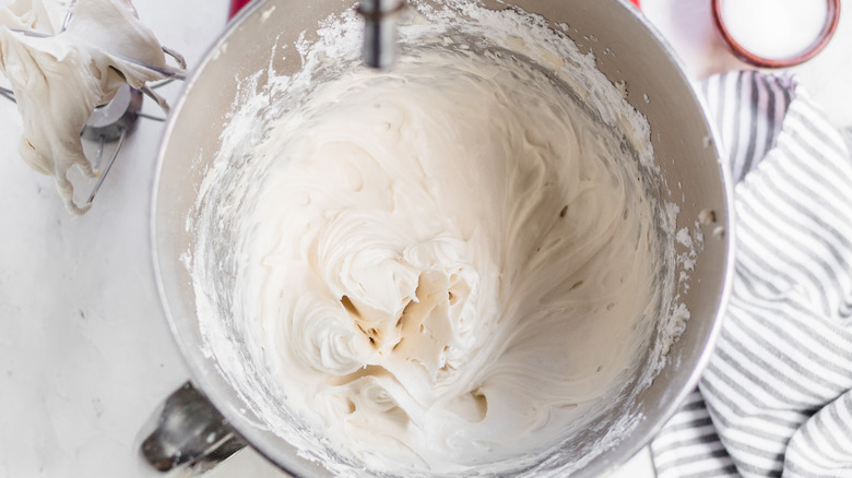 cream cheese frosting being whipped 