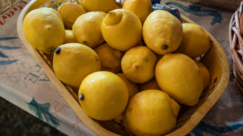 Lemons in a basket