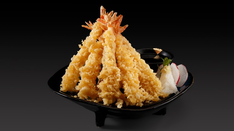 Plate of shrimp tempura