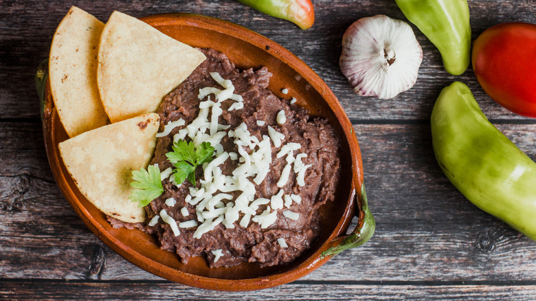 refried beans and tortilla chips