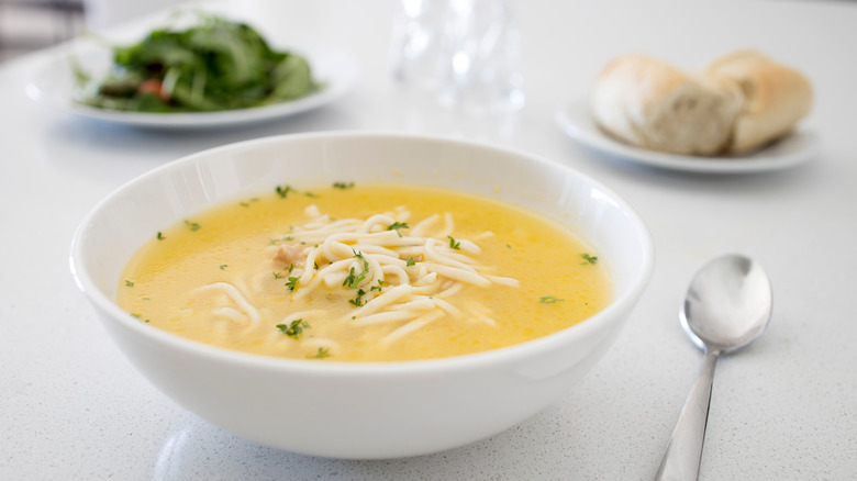 bowl of chicken noodle soup