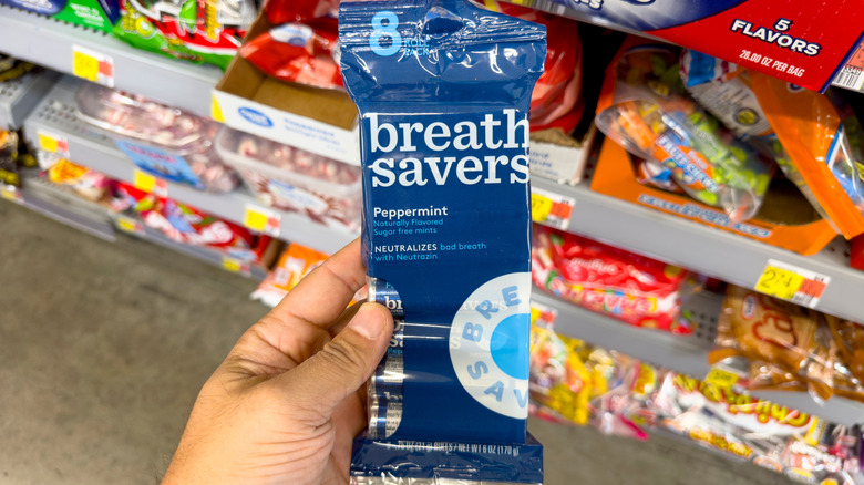 breath savers mints in a grocery store