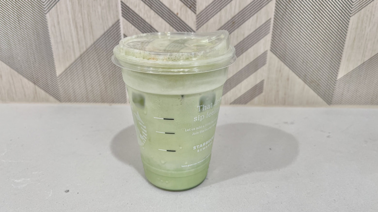 Banana bread matcha on a table