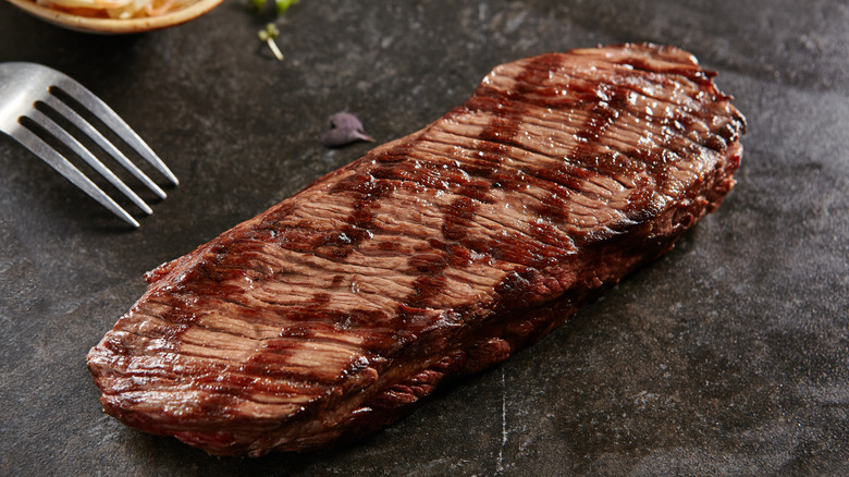 Denver steak with grill marks