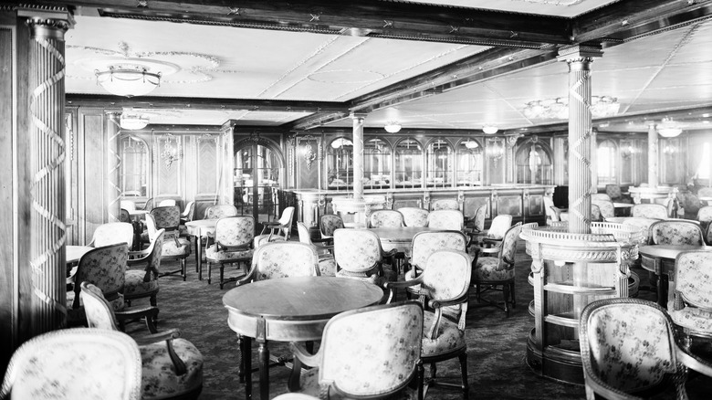 The first-class dining room on the Titanic.