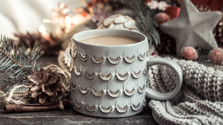 coffee on festive background