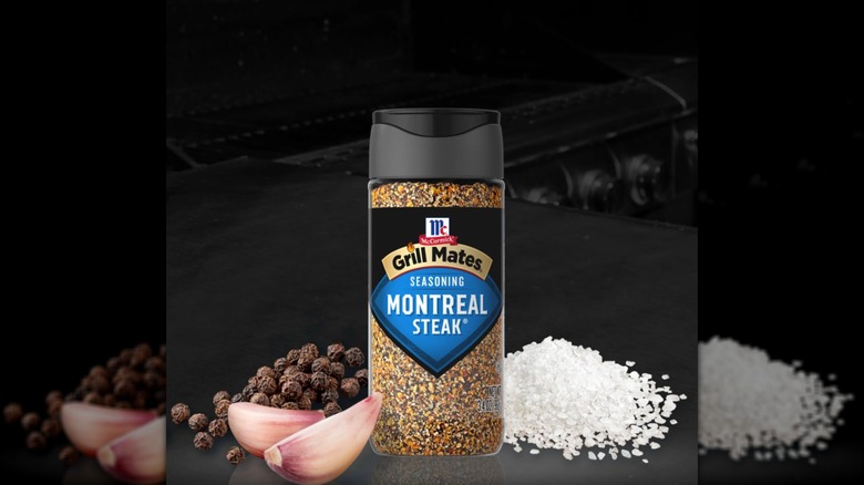 Montreal Steak Seasoning with piles of salt and pepper