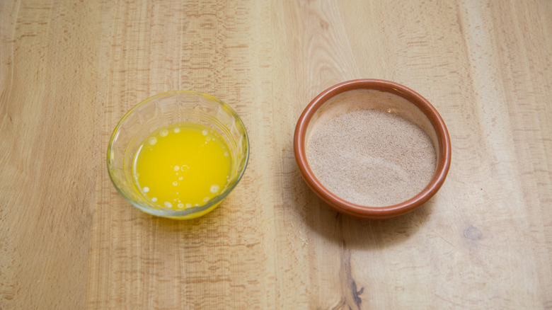 doughnut toppings in small bowls
