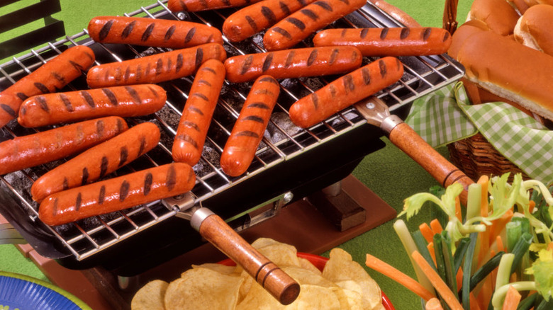 grilled hot dogs