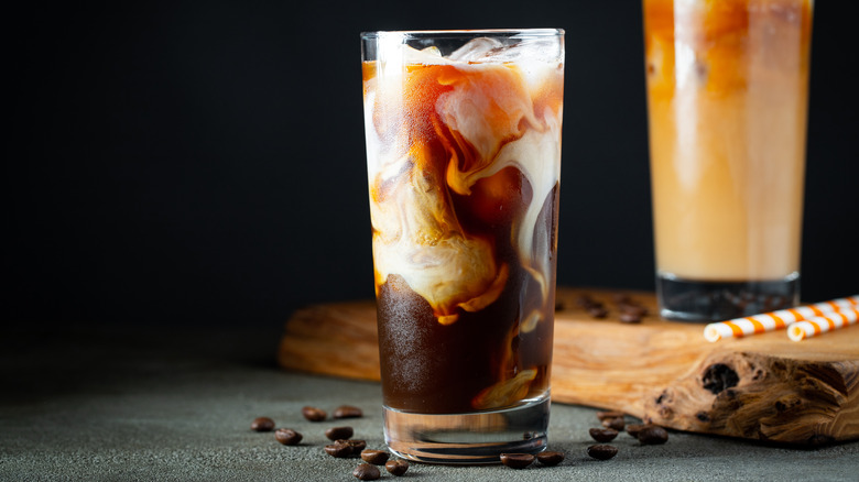 Thai iced coffee in glass