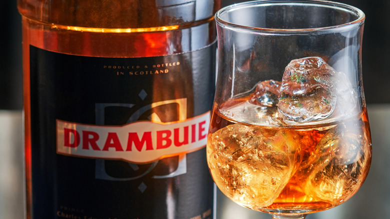 drambuie bottle and in glass