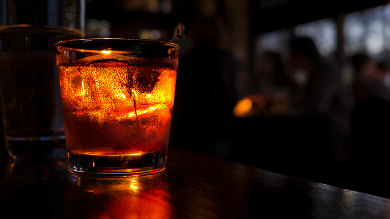 Close-up of an Old Fashioned cocktail