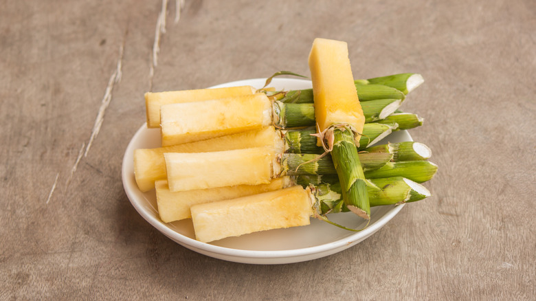 plate of pineapple cores