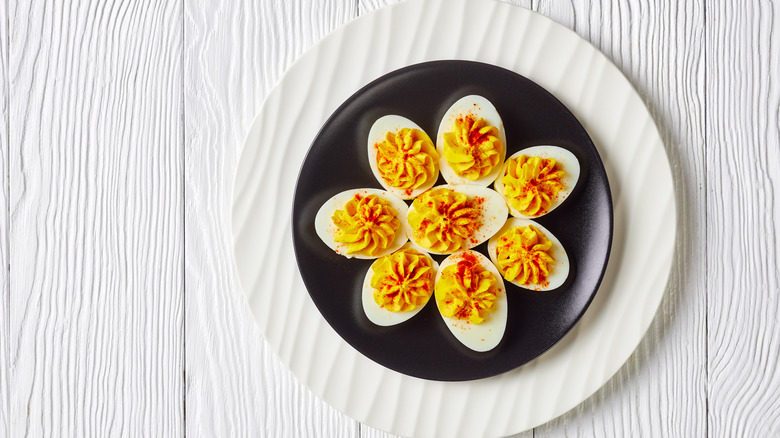 platter of deviled eggs