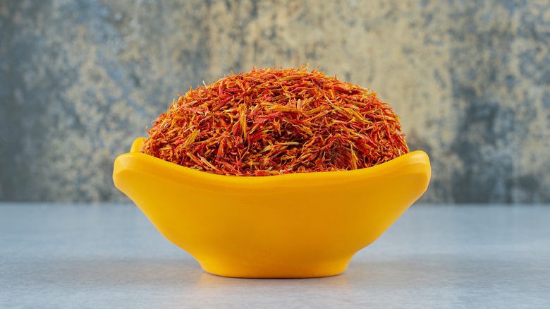 bowl of fresh saffron