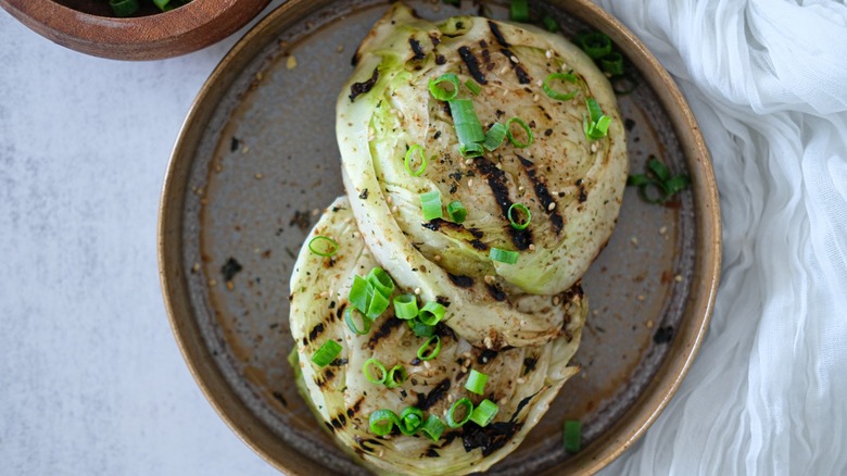 cabbage steak on a plate