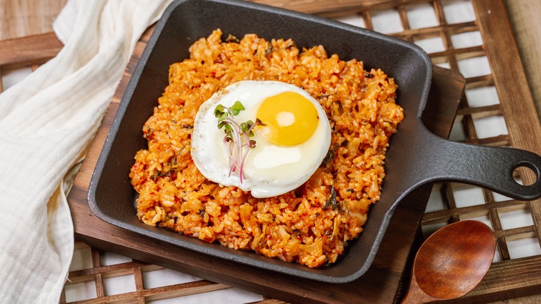 Kimchi fried rice with egg