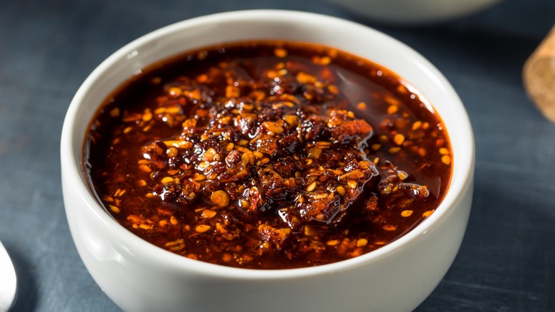 chili crunch spice in bowl