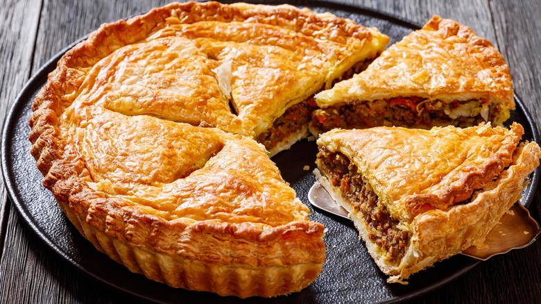 meat pie with a well browned crust