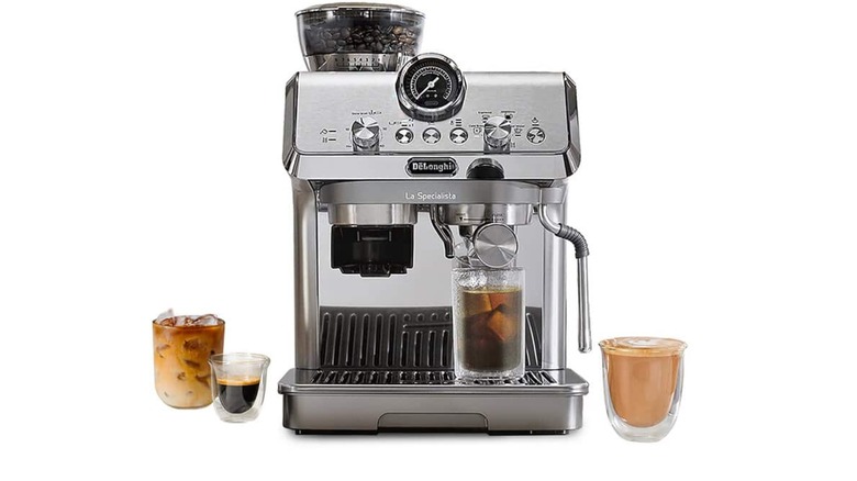 DeLonghi La Specialista Arte Evo with a cold brew surrounded by other coffees