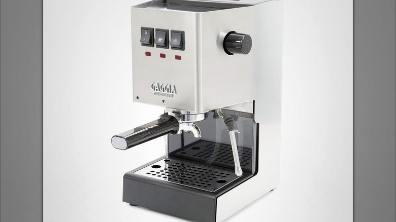 The Gaggia Classic Evo Pro Espresso Machine at an angle