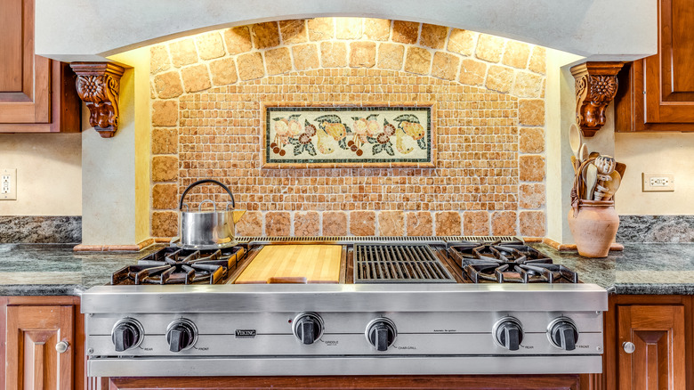 Viking stove in home kitchen