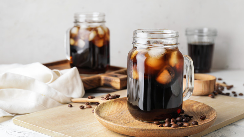 Cold brew coffee in jars