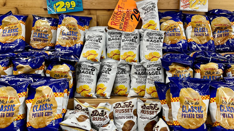 Trader Joe's snack display with potato chips