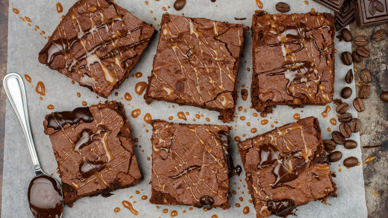 Chocolate fudge brownie with caramel