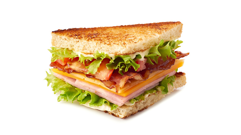 bacon ham lettuce cheese sandwich