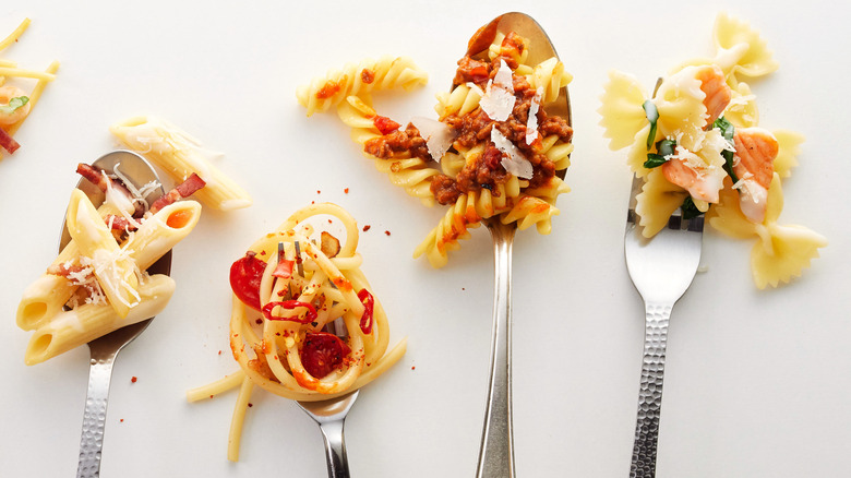 spoons of pasta 