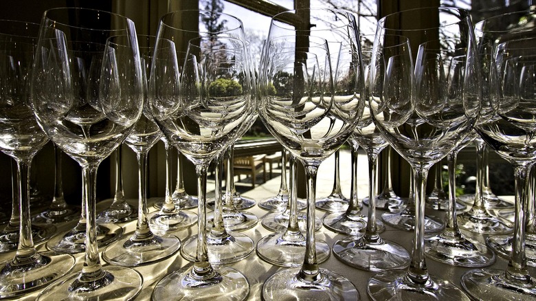wine glasses at The French Laundry