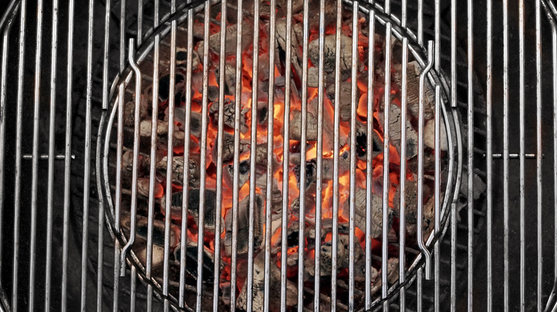 Grill grates over coal 