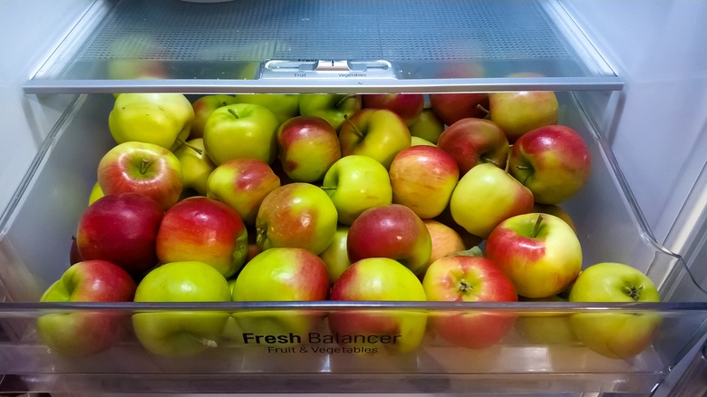 apples in fridge drawer